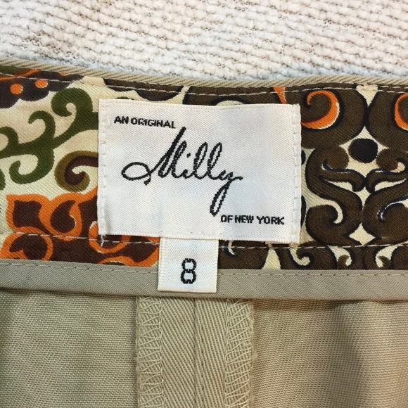 MILLY OF NEW YORK Front pockets khaki shorts - Picture 2 of 5